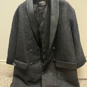 Chane* Black Satin-Lined Jacket